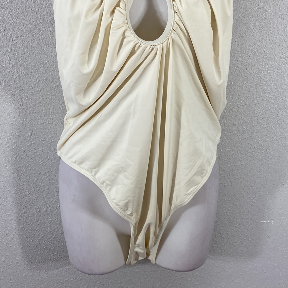 NWOT Good American Leilani Ivory Halter One Piece Swimsuit 7 4X - Picture 7 of 16